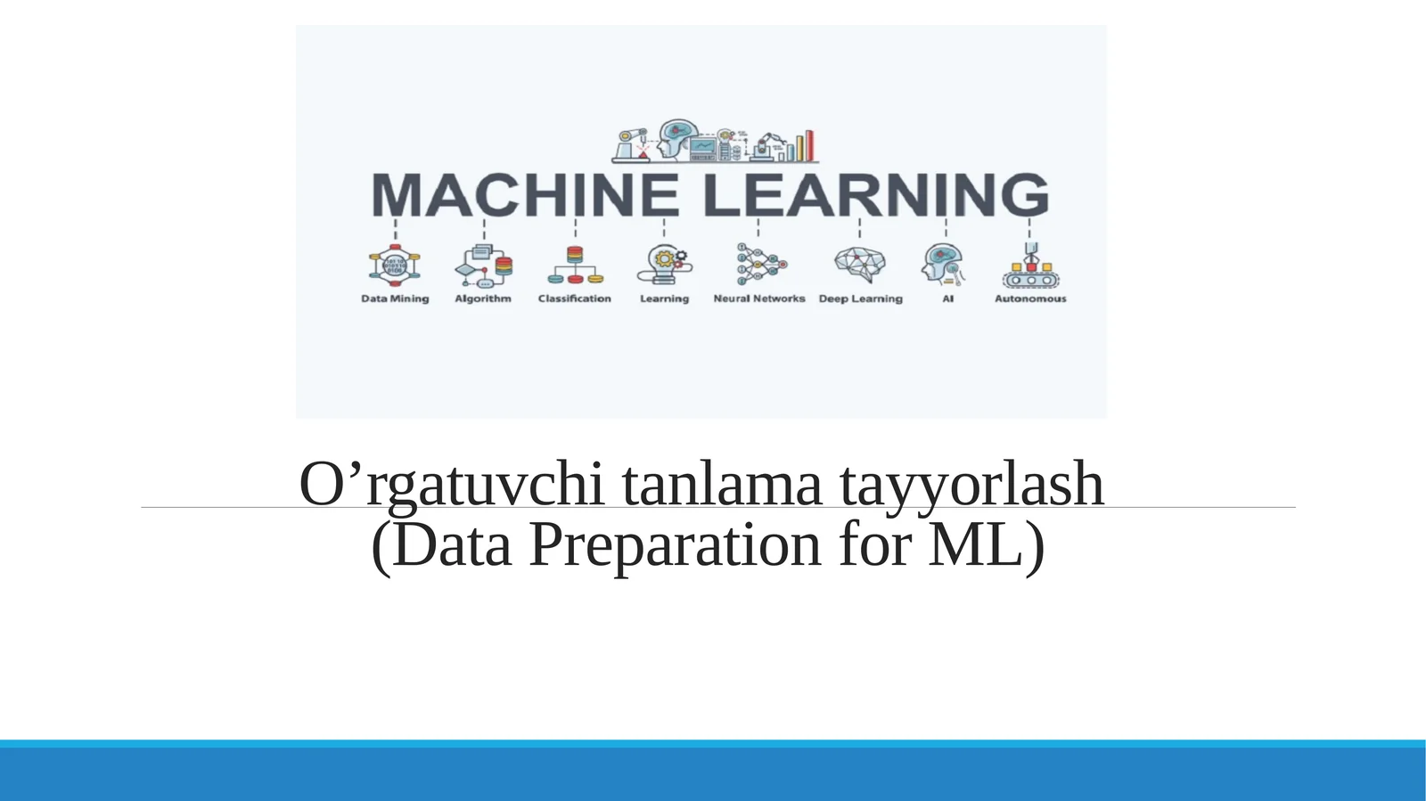 O’rgatuvchi tanlama tayyorlash (Data Preparation for ML)