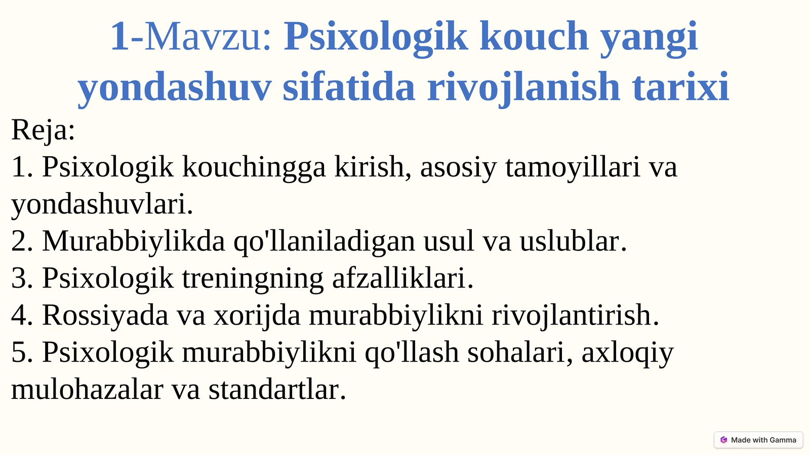 Psixologik kouching yangi yondashuv sifatida rivojlanish tarixi