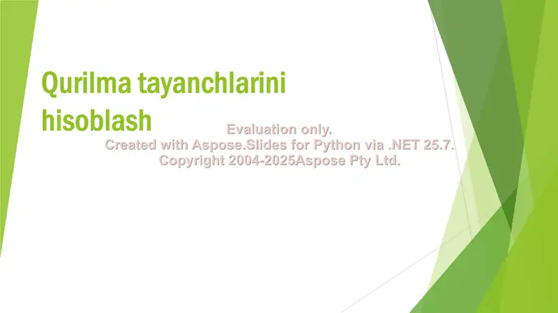 Qurilma tayanchlarini hisoblash