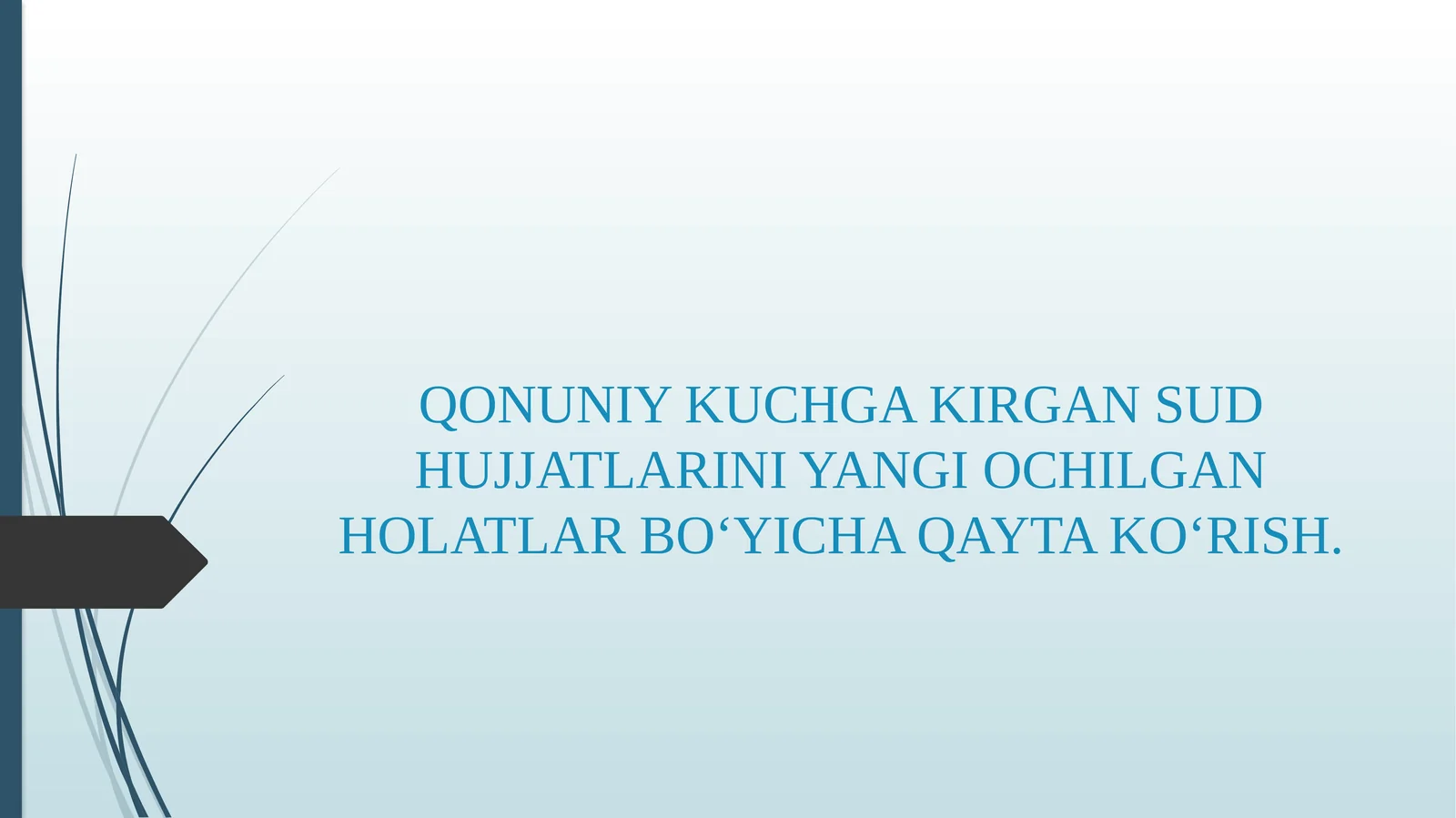 QONUNIY KUCHGA KIRGAN SUD HUJJATLARINI YANGI OCHILGAN HOLATLAR BO‘YICHA QAYTA KO‘RISH.