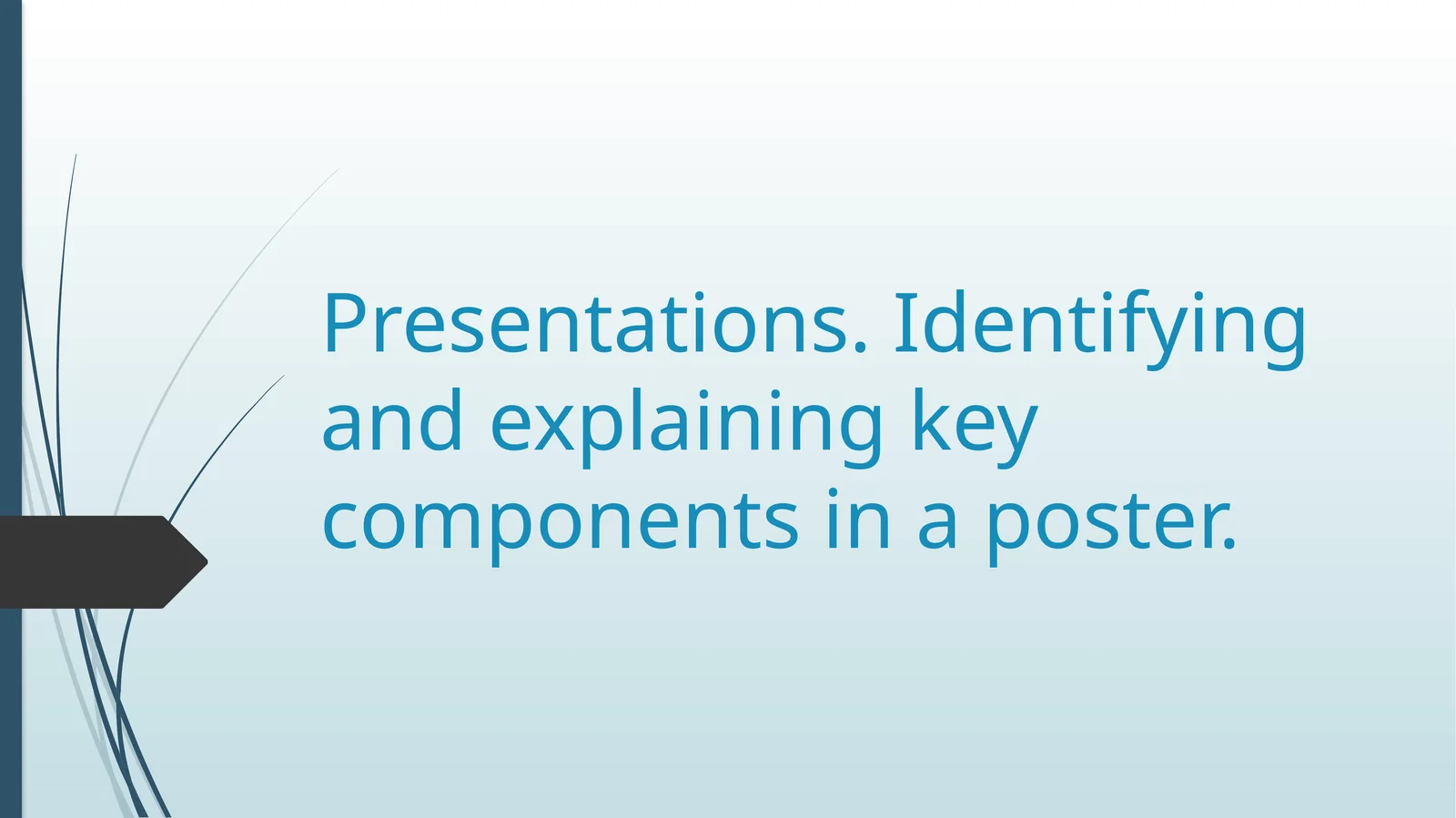 Présentation. Identifying key components of a poster.