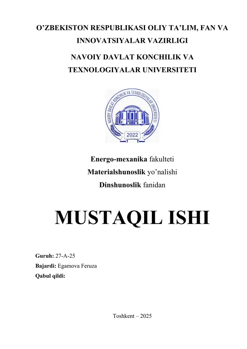 Lev Tolstoyning “Iqrornoma” asaridagi diniy e'tiqodlarni tahlil etish