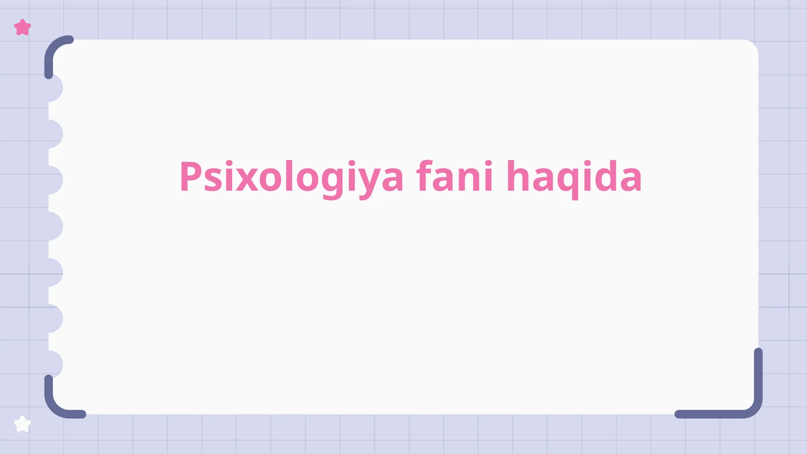 Psixologiya faniga kirish