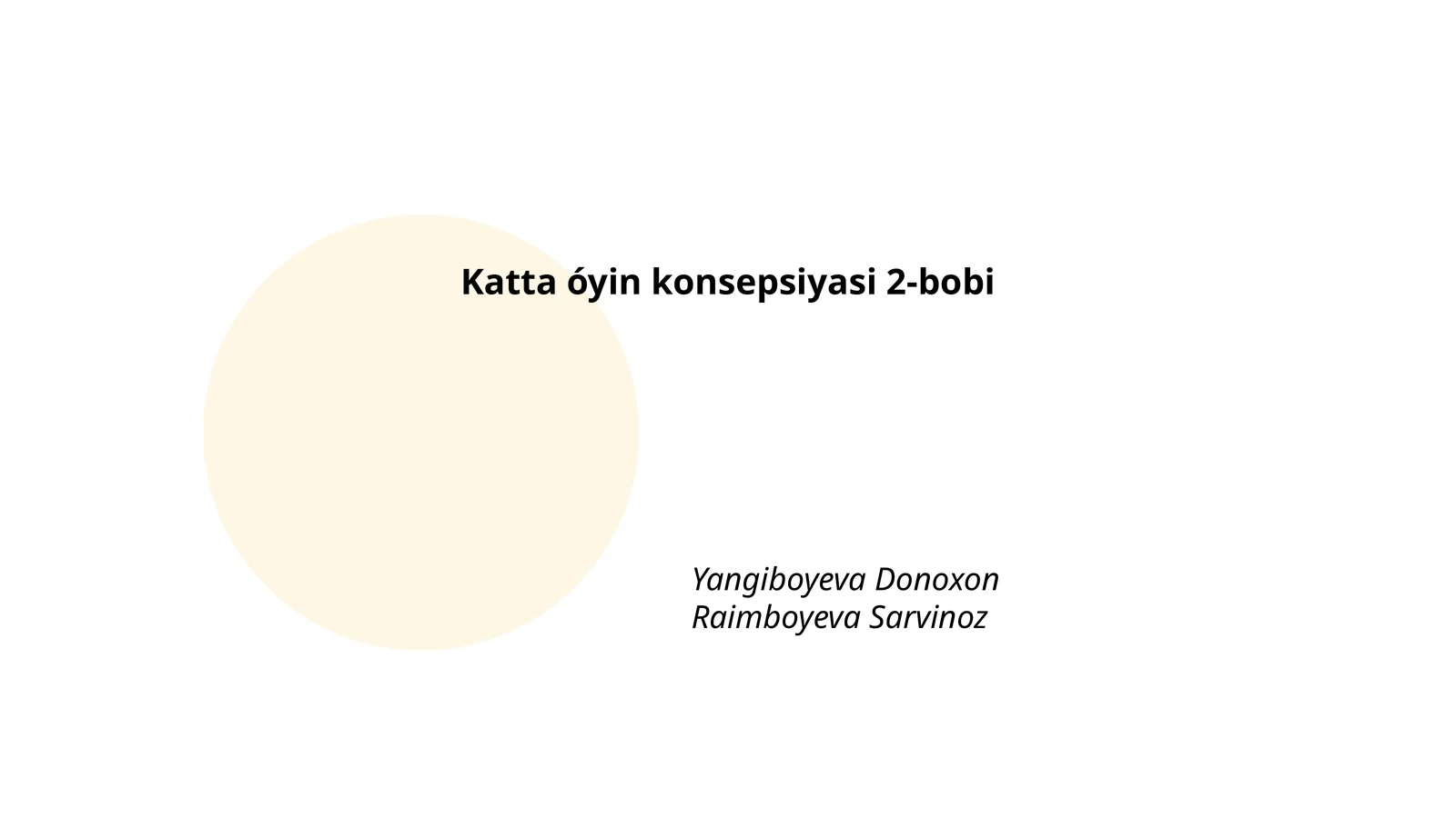 Katta o'yin konsepsiyasi