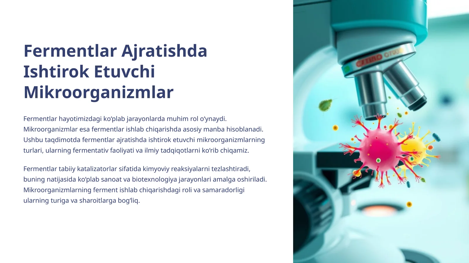 Fermentlar Ajratishda Ishtirok Etuvchi Mikroorganizmlar