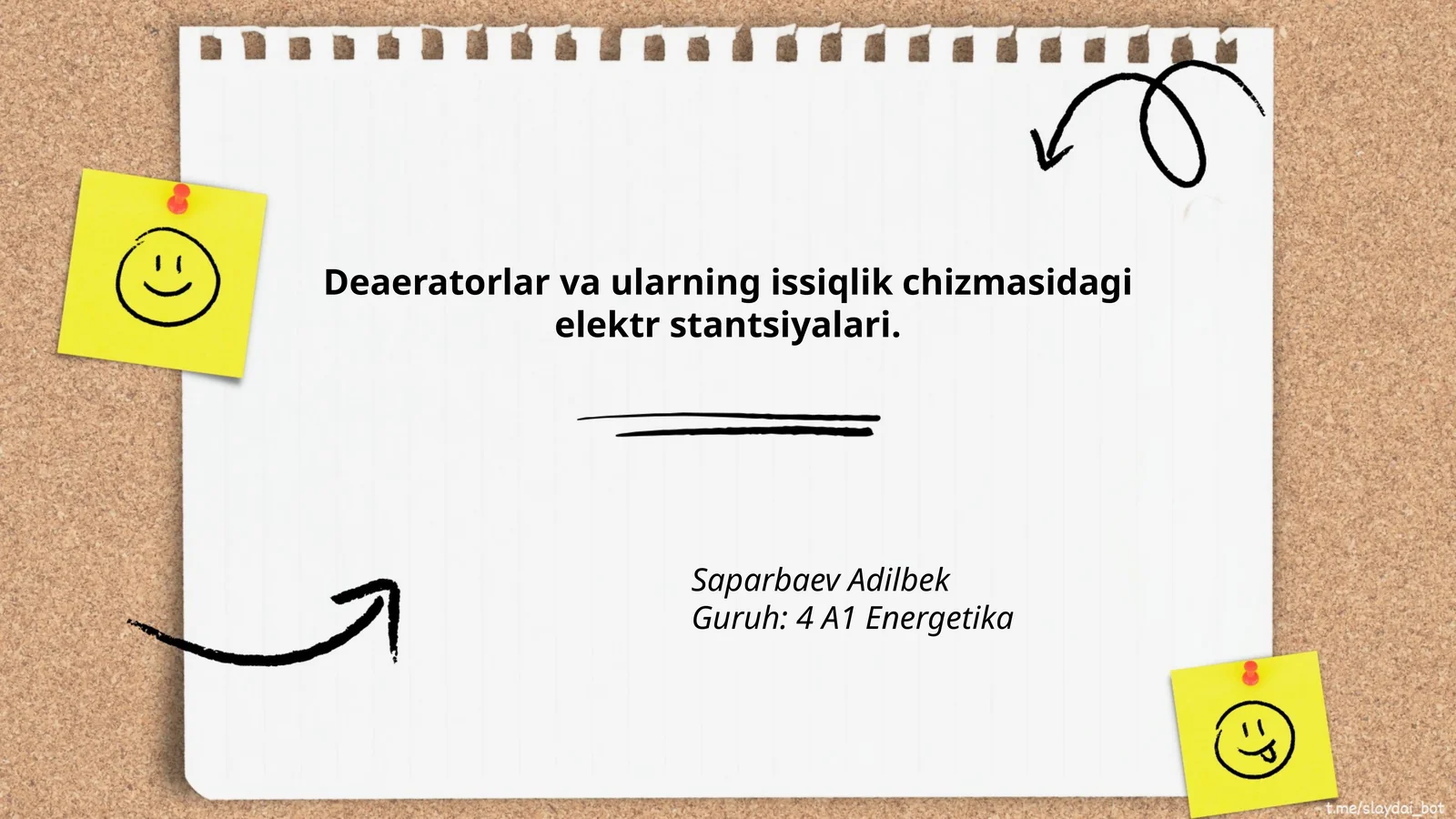 Deaeratorlar va ularning issiqlik chizmasidagi elektr stantsiyalari