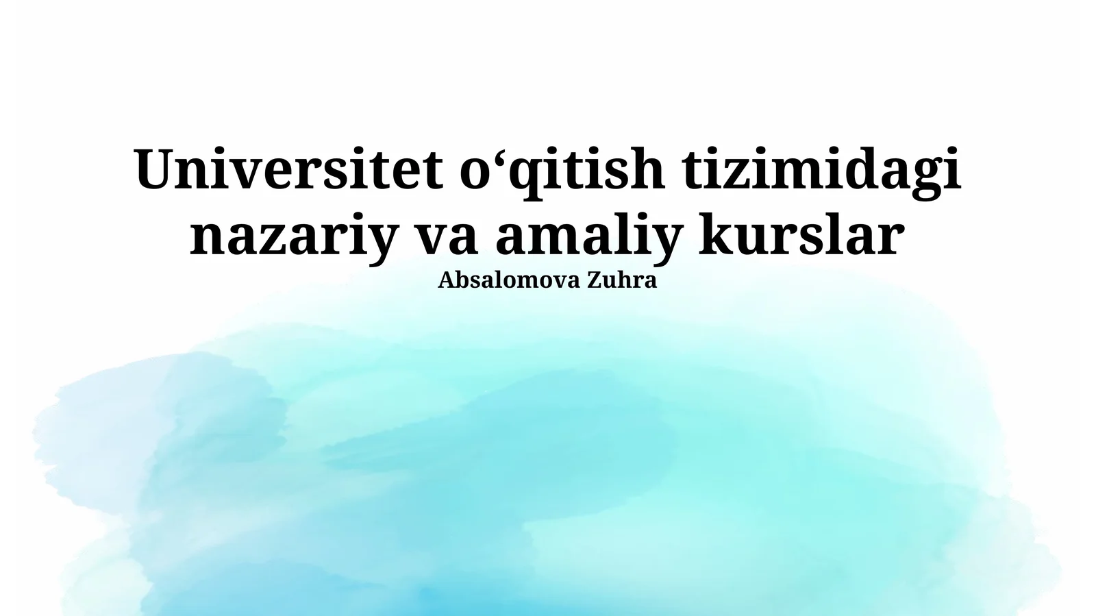Nazariy va Amaliy Kurslar
