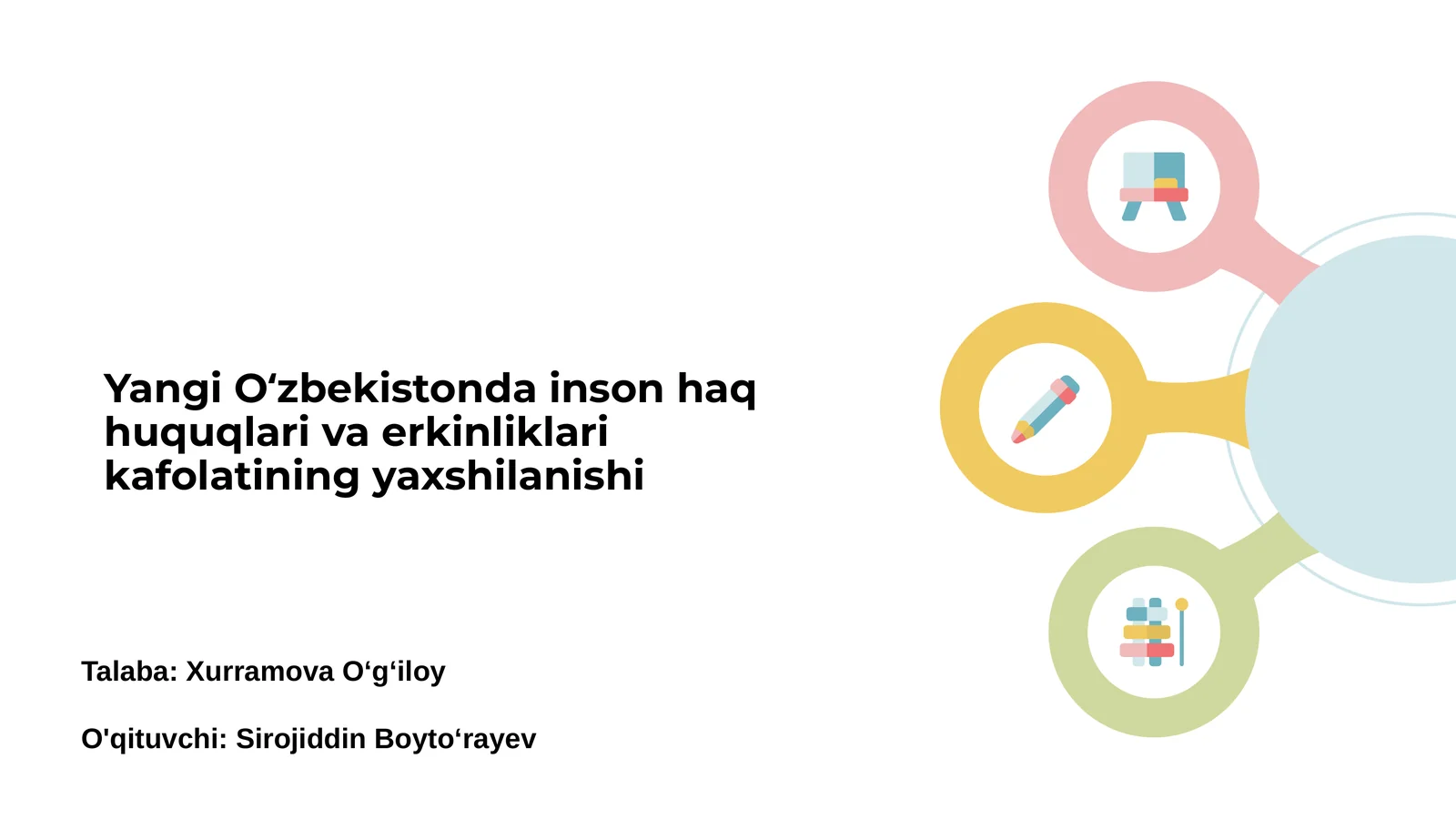 Yangi Oʻzbekistonda inson haq huquqlari va erkinliklari kafolatining yaxshilanishi