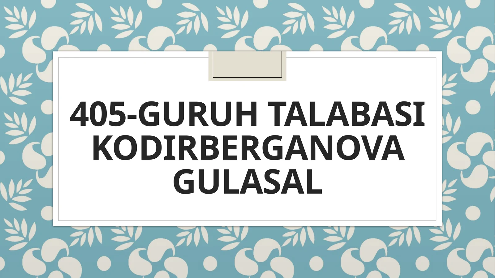 Nafas olish fiziologiyasi