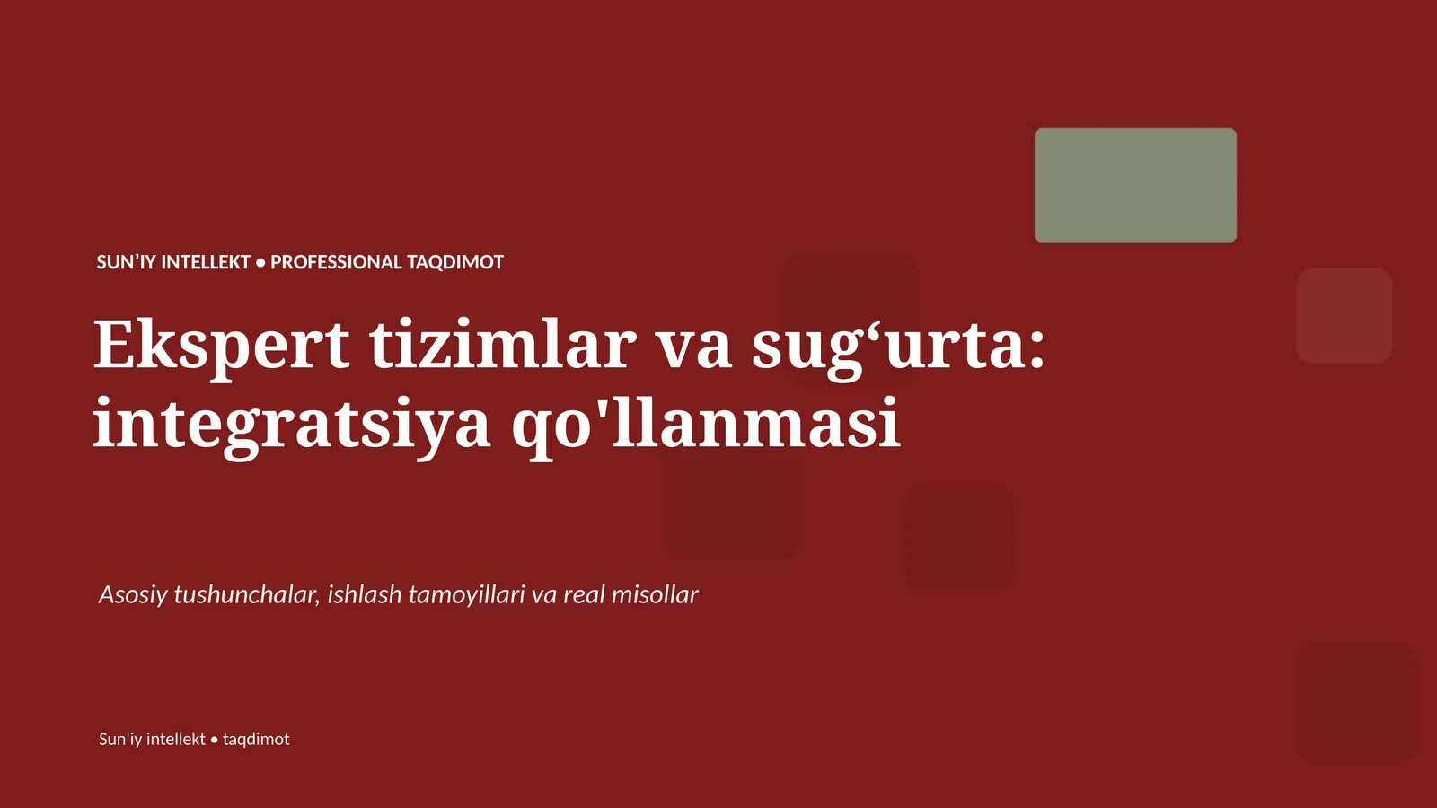 Ekspert tizimlar va sugʻurta: integratsiya qo'llanmasi