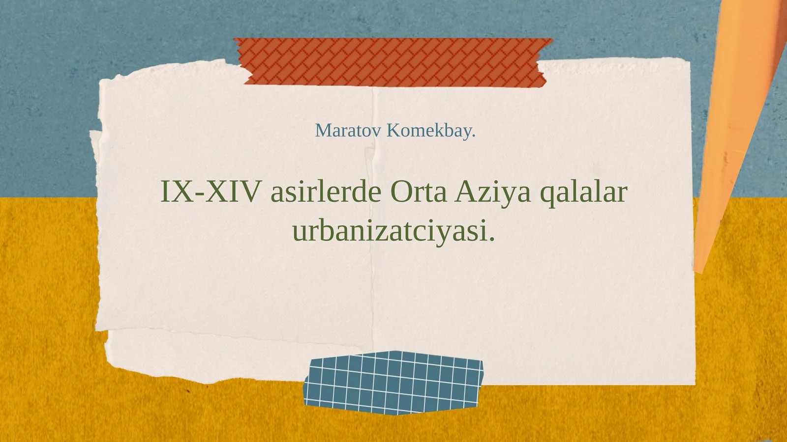 IX-XIV asirlerde Orta Aziya qalalar urbanizatciyasi