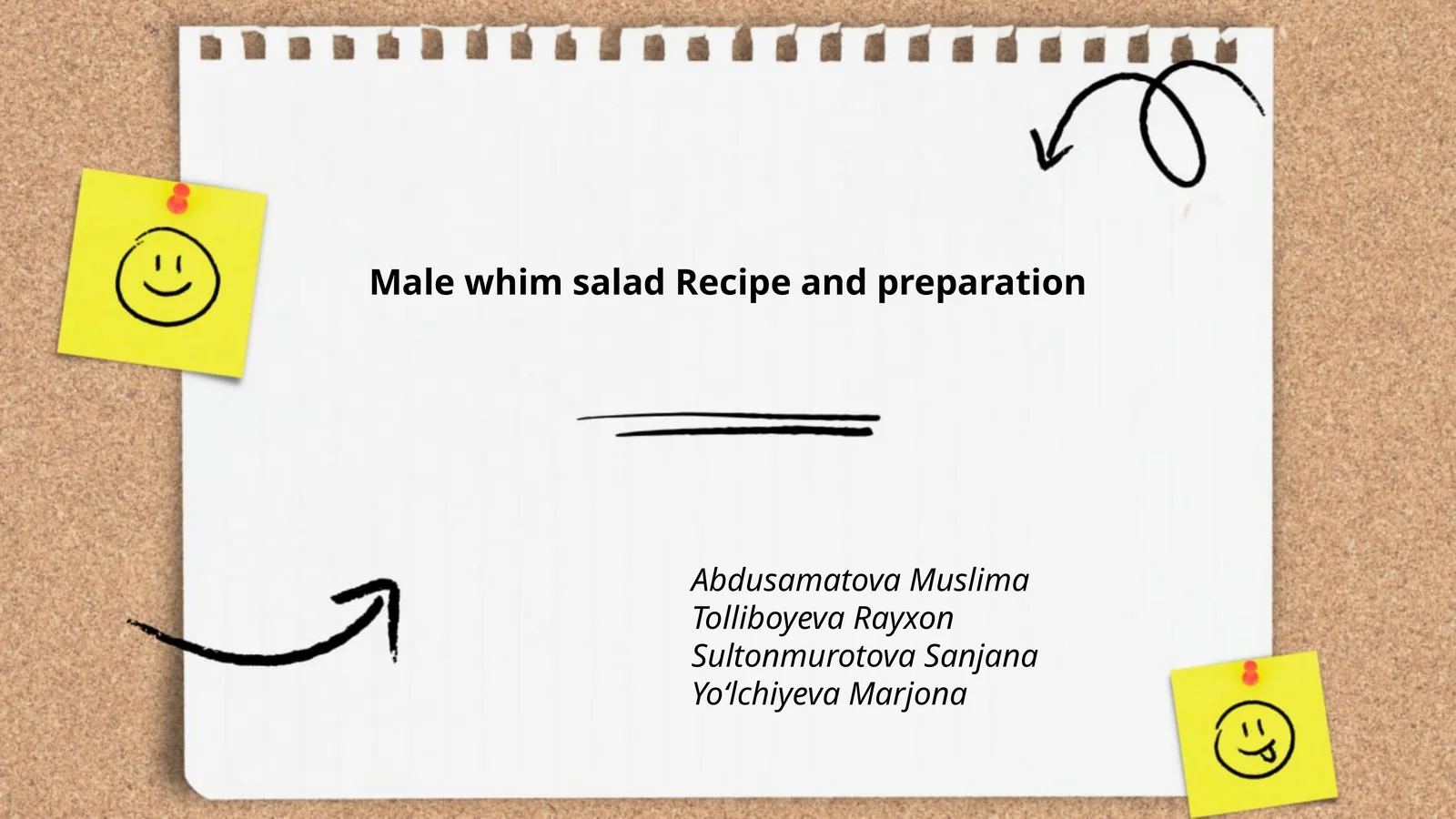 Male whim salad Recipe and preparation