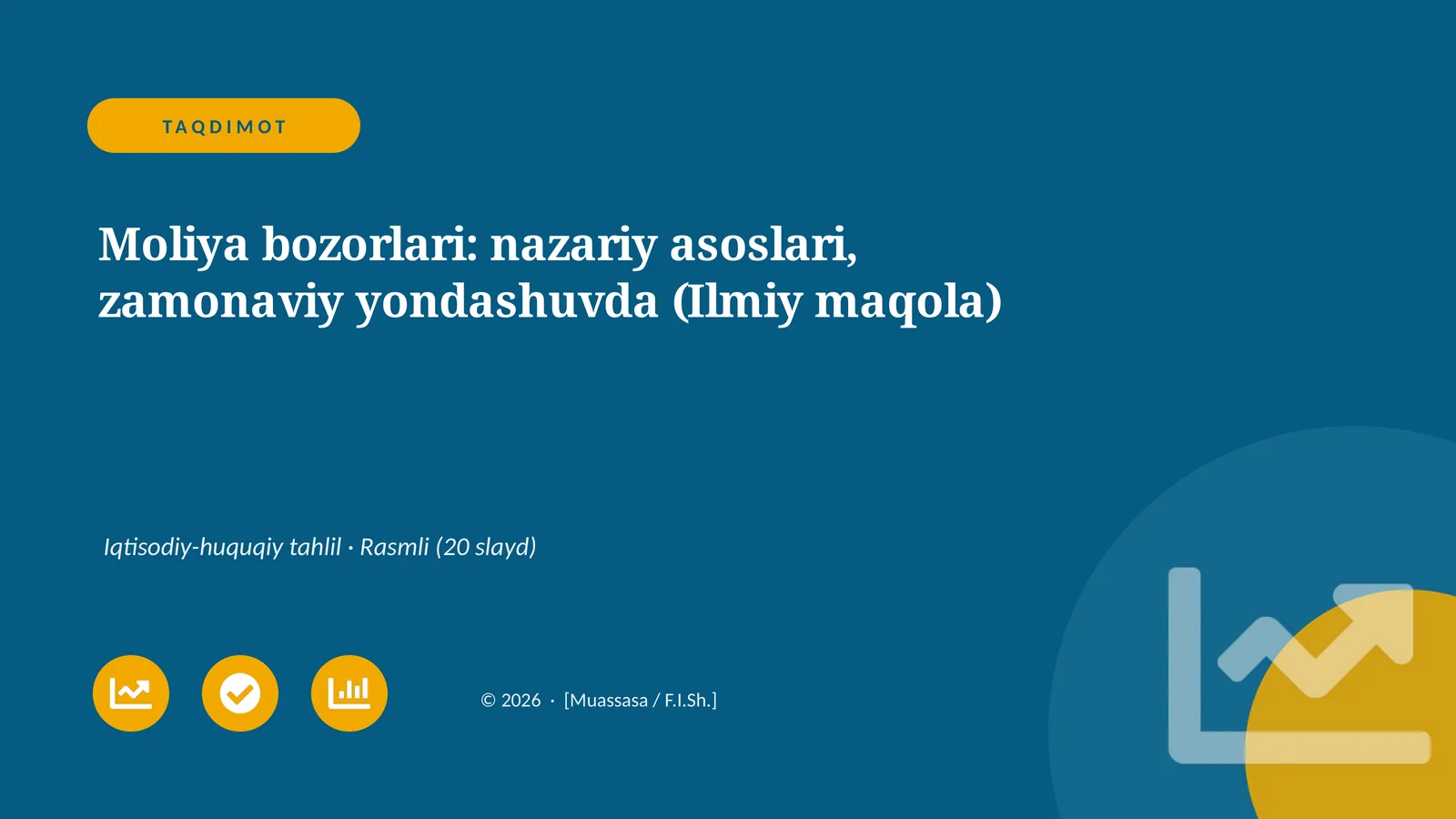 Moliya bozorlari: nazariy asoslari, zamonaviy yondashuvda (Ilmiy maqola)