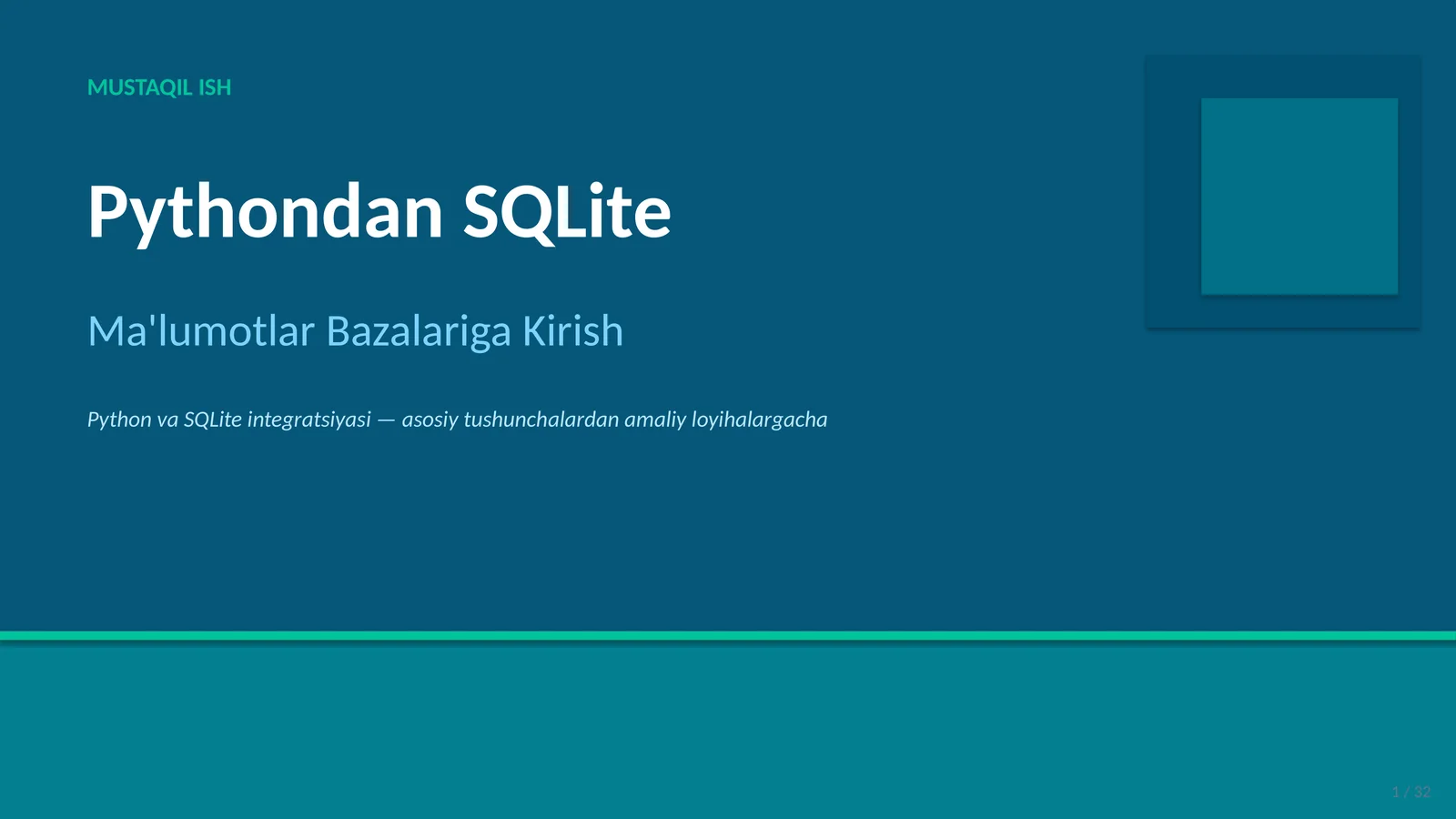 Ma'lumotlar Bazalariga Kirish