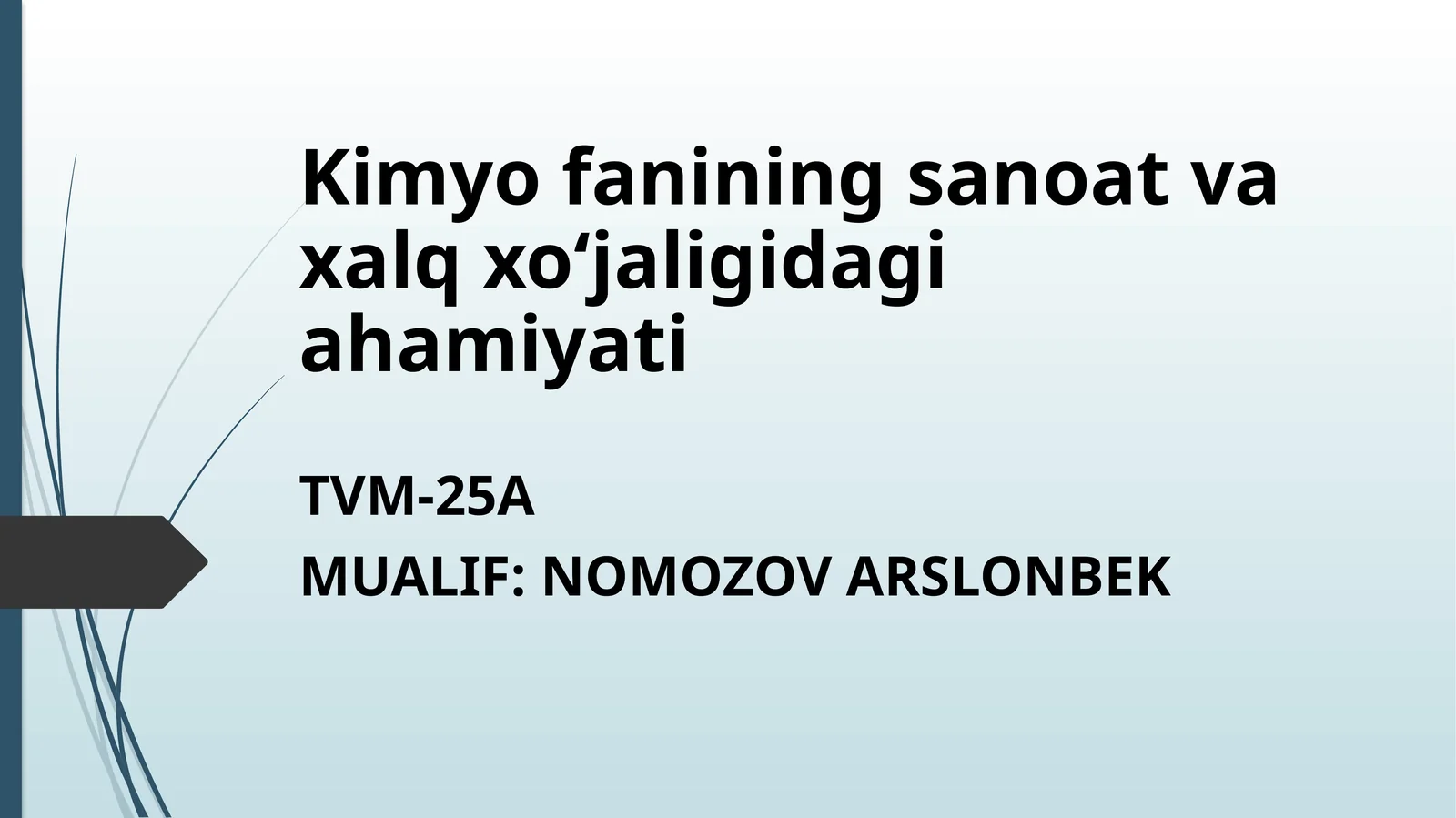 Kimyofaniningsanoatvaxalqxoʻjaligidagiahamiyati