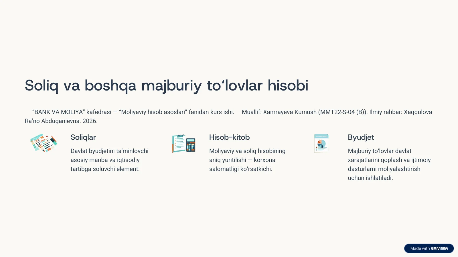 Moliyaviy hisob asoslari