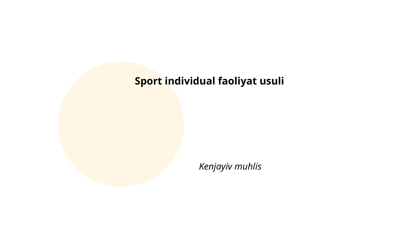 Sport individual faoliyat usuli