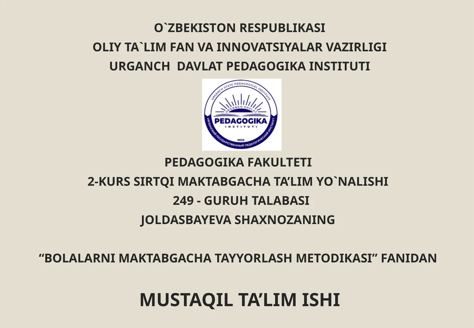 Bolalarni maktabga tayyorlashda tabiat bilan tanishtirish metodikasining roli