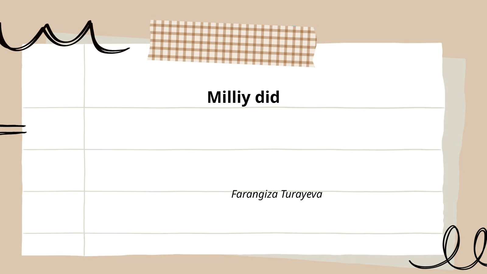 Milliy did va an'anaviy kiyim-kechak