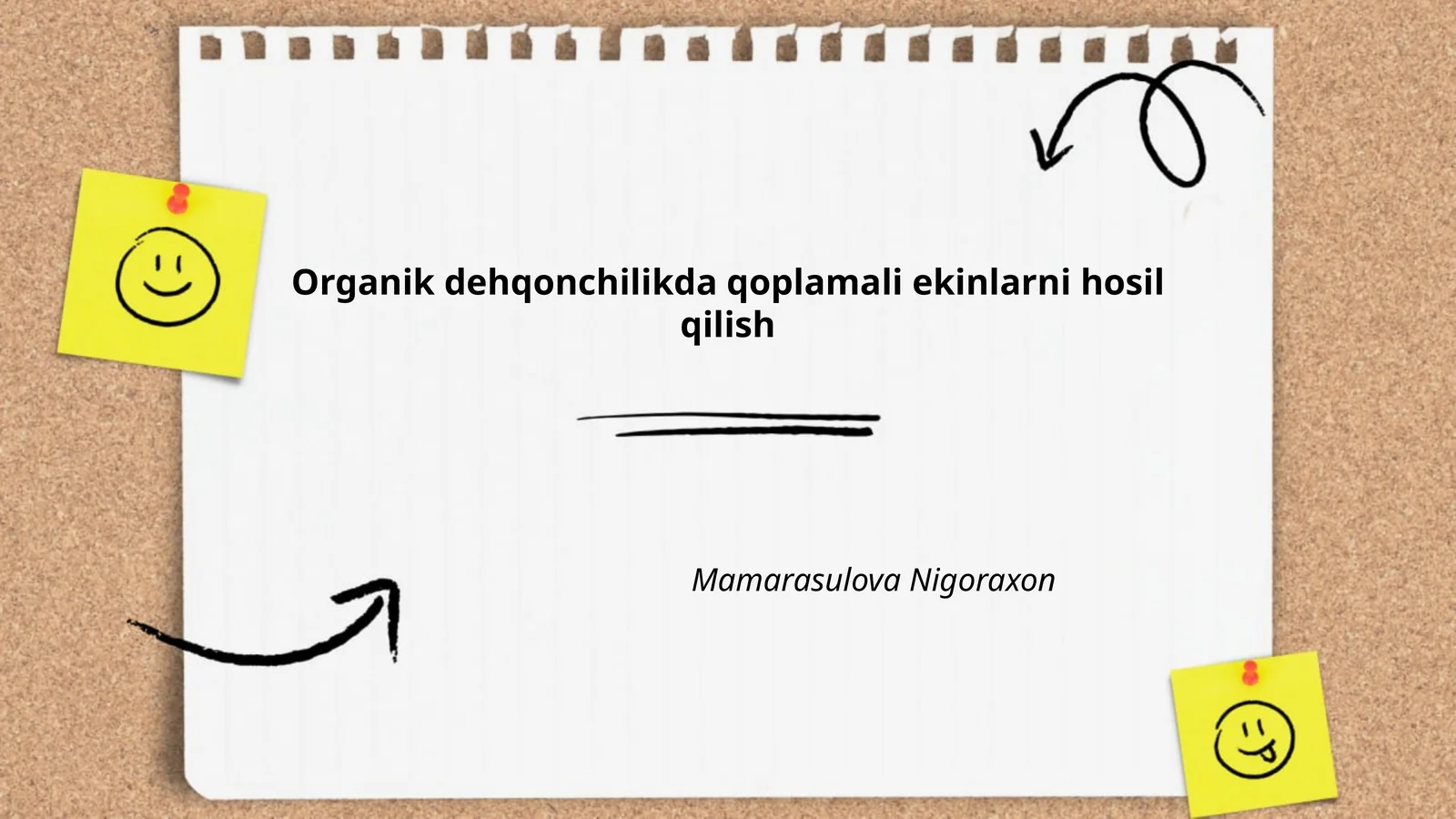 Organik dehqonchilikda qoplamali ekinlarni hosil qilish