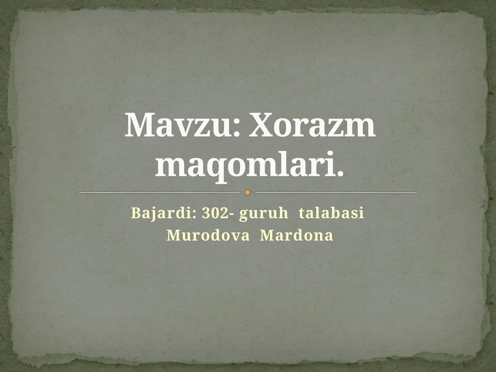 Xorazm maqomlari