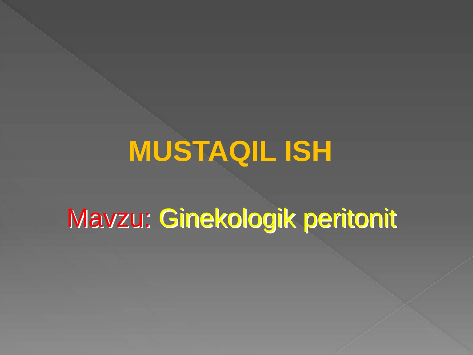 Ginekologik peritonit