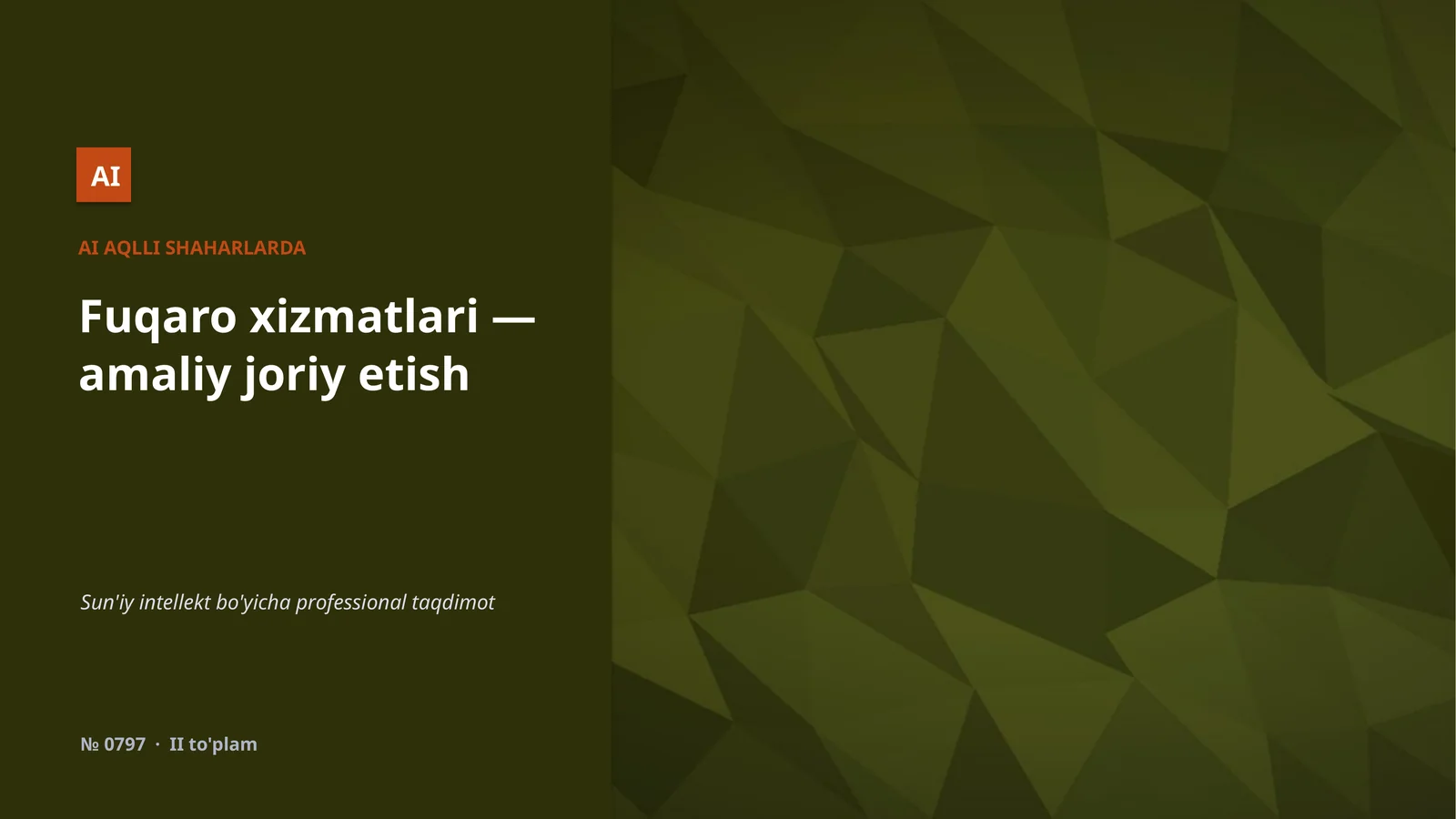 AI AQLLI SHAHARLARDA