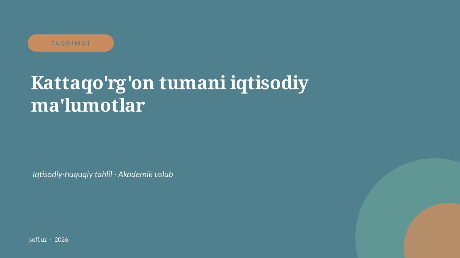 Kattaqo'rg'on tumani iqtisodiy ma'lumotlar