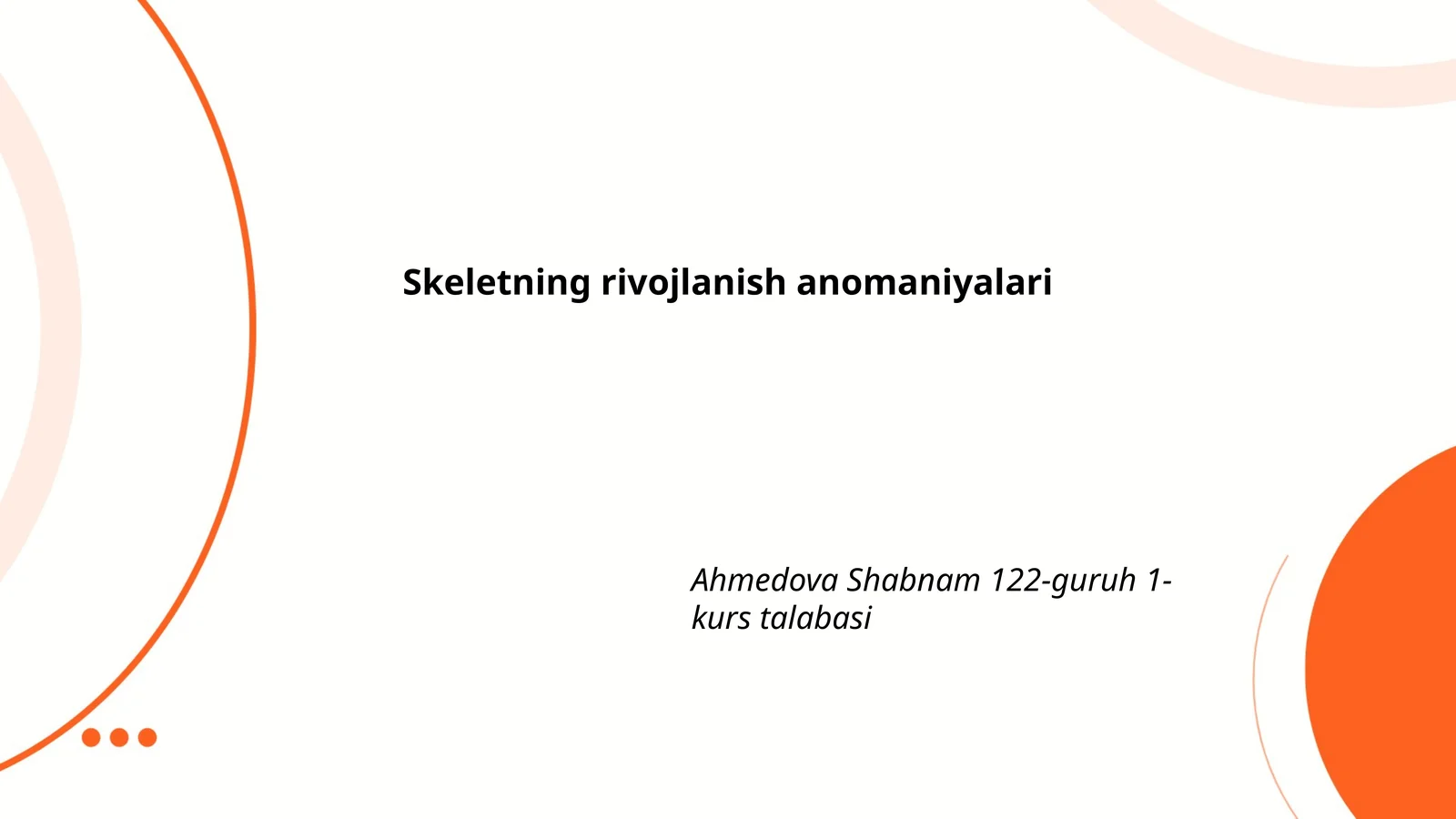 Skeletning rivojlanish anomaniyalari