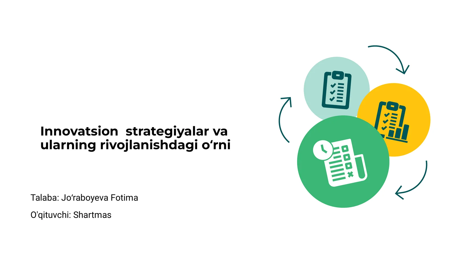Innovatsion strategiyalar va ularning rivojlanishdagi oʻrni