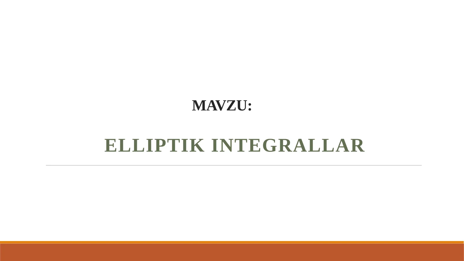 Elliptik integrallar