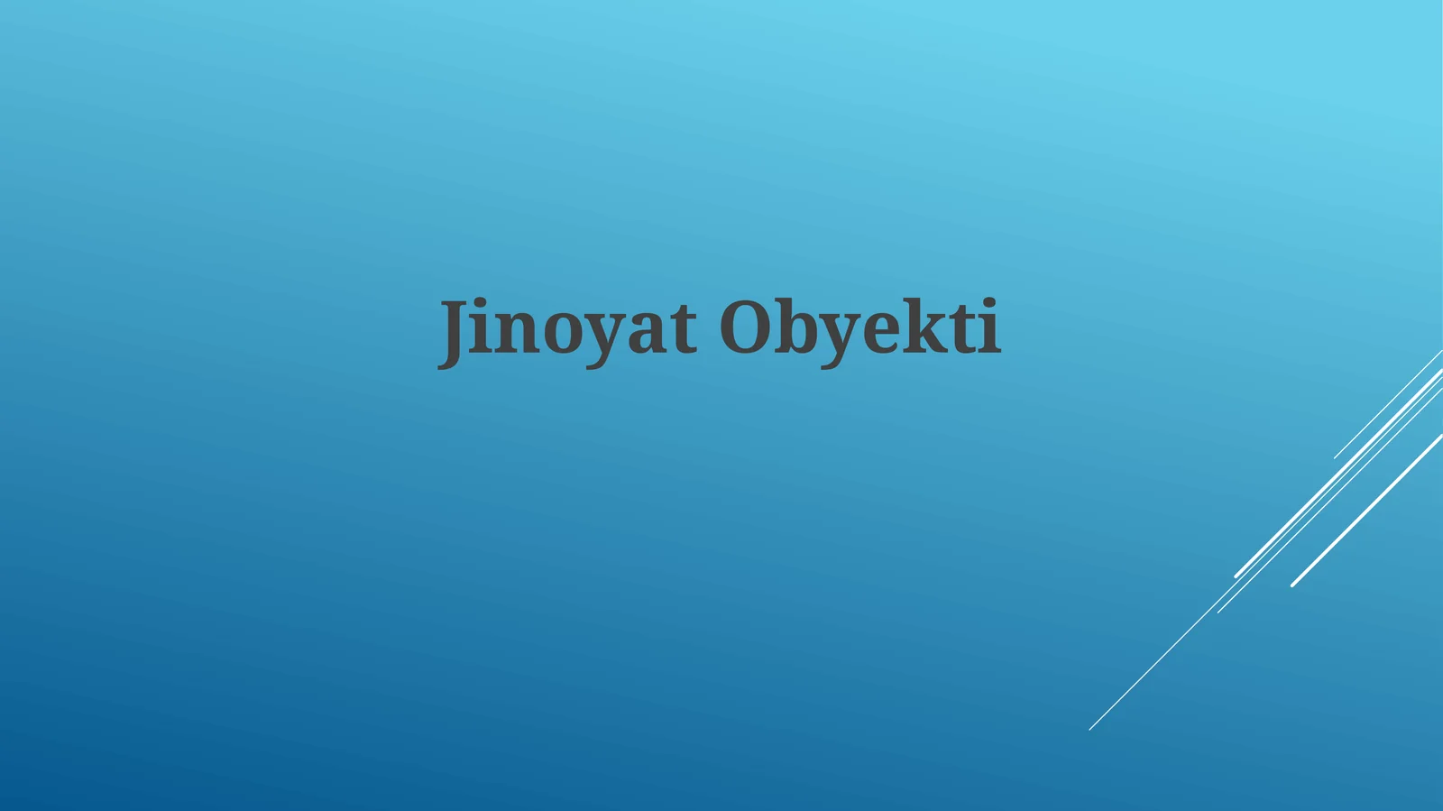 Jinoyat Ob'ekti