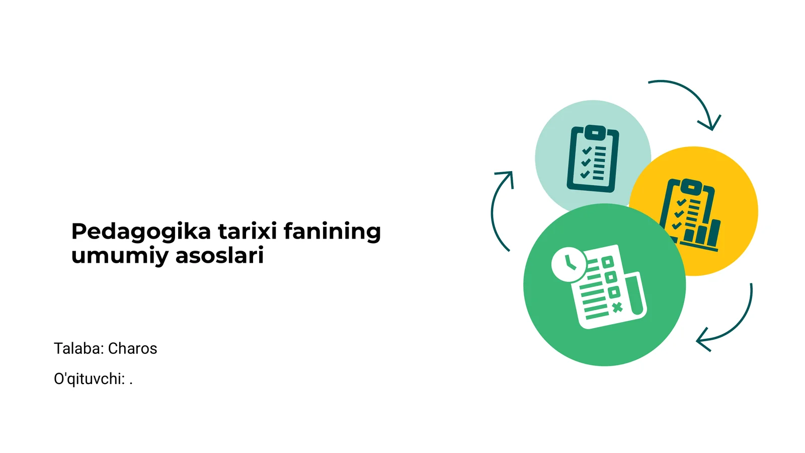 Pedagogika tarixi fanining umumiy asoslari