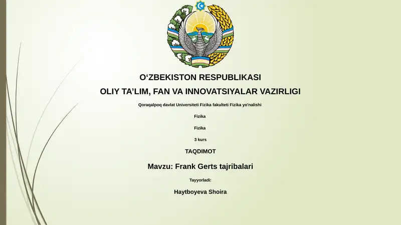 Frank Gerts tajribalari