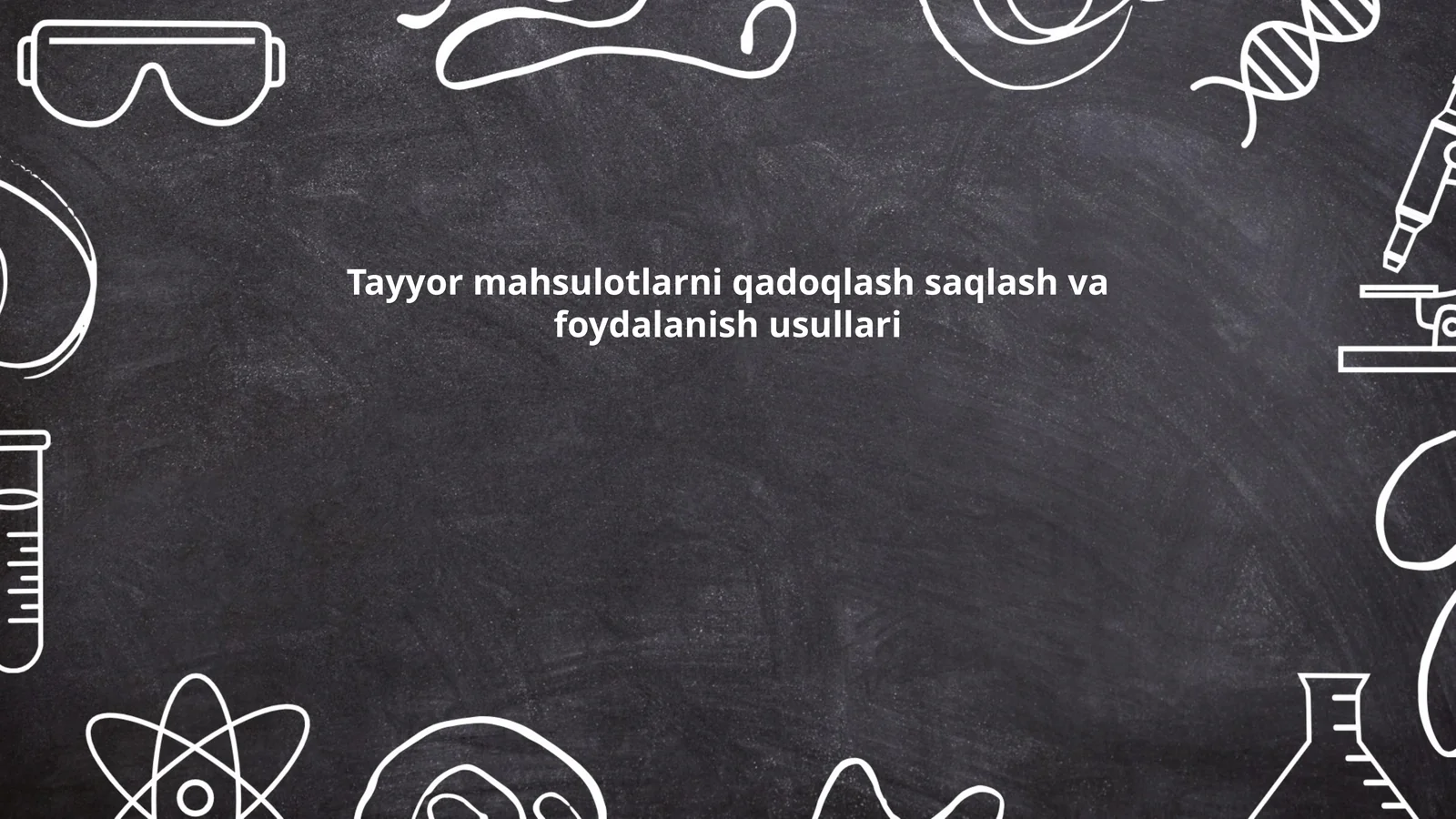 Tayyor mahsulotlarni qadoqlash saqlash va foydalanish usullari