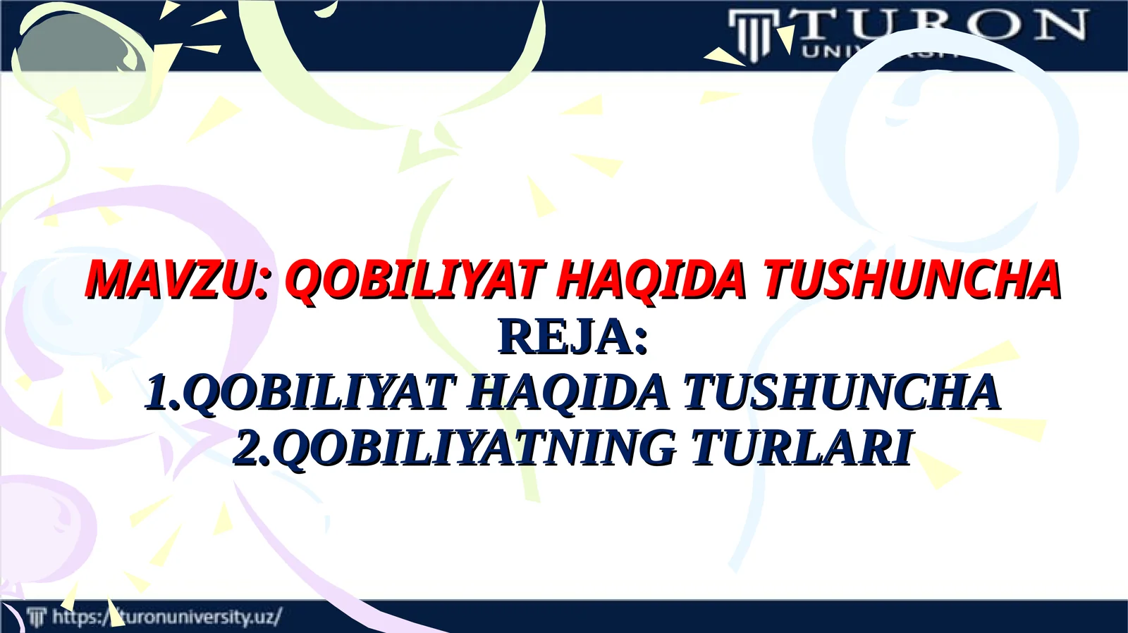QOBILIYAT HAQIDA TUSHUNCHAREJA
