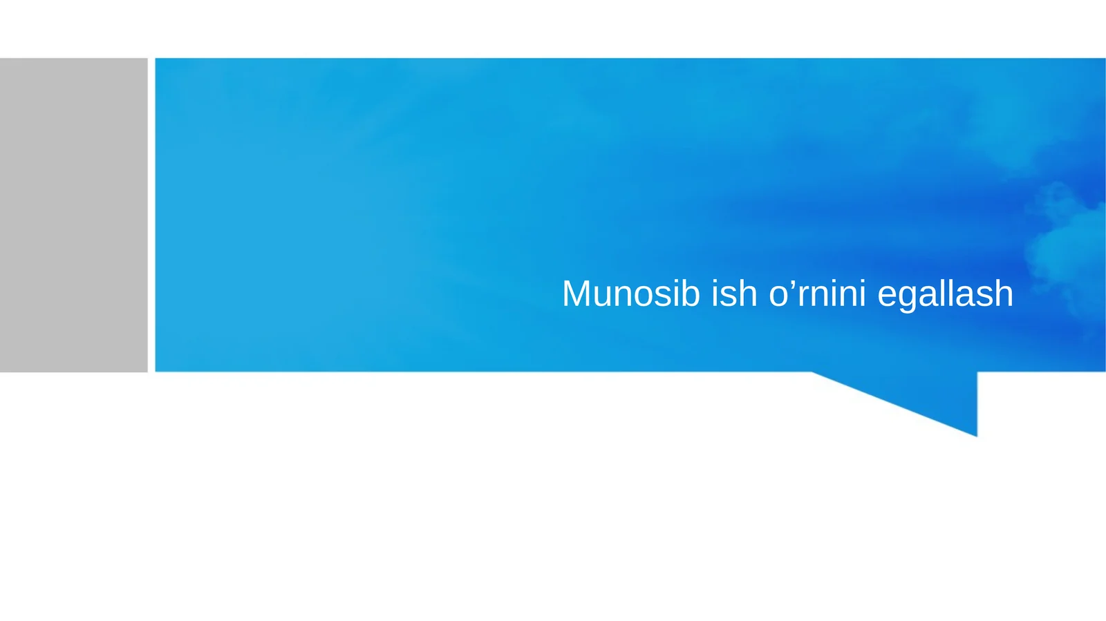 Munosib ish o’rnini egallash