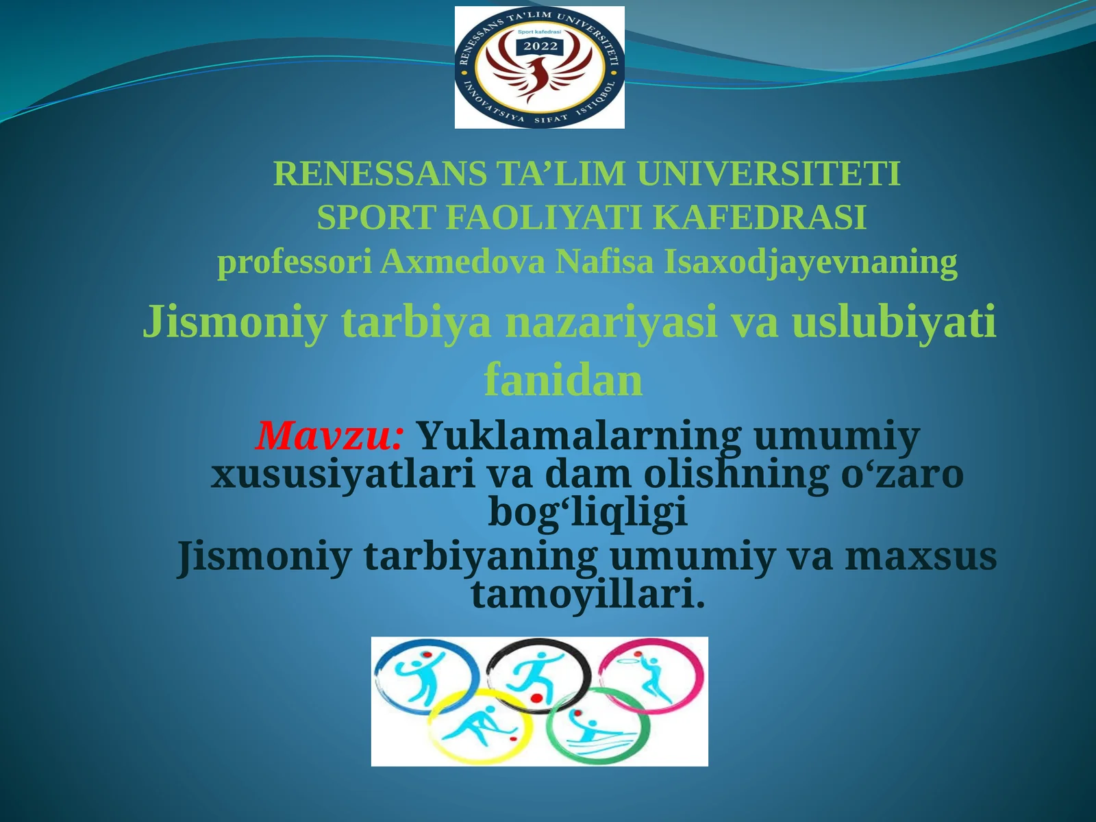 Yuklamalarning umumiy xususiyatlari va molishning o‘zarobog‘liqligi