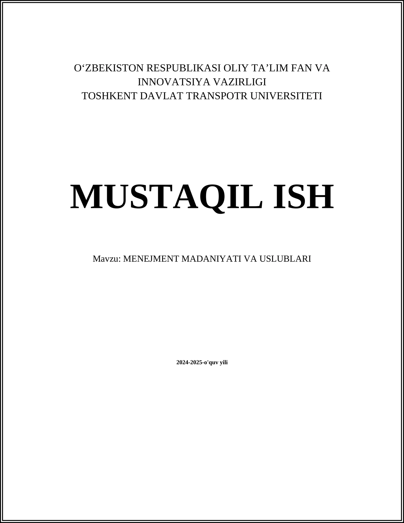 Menejmentning asosiy tamoyillari