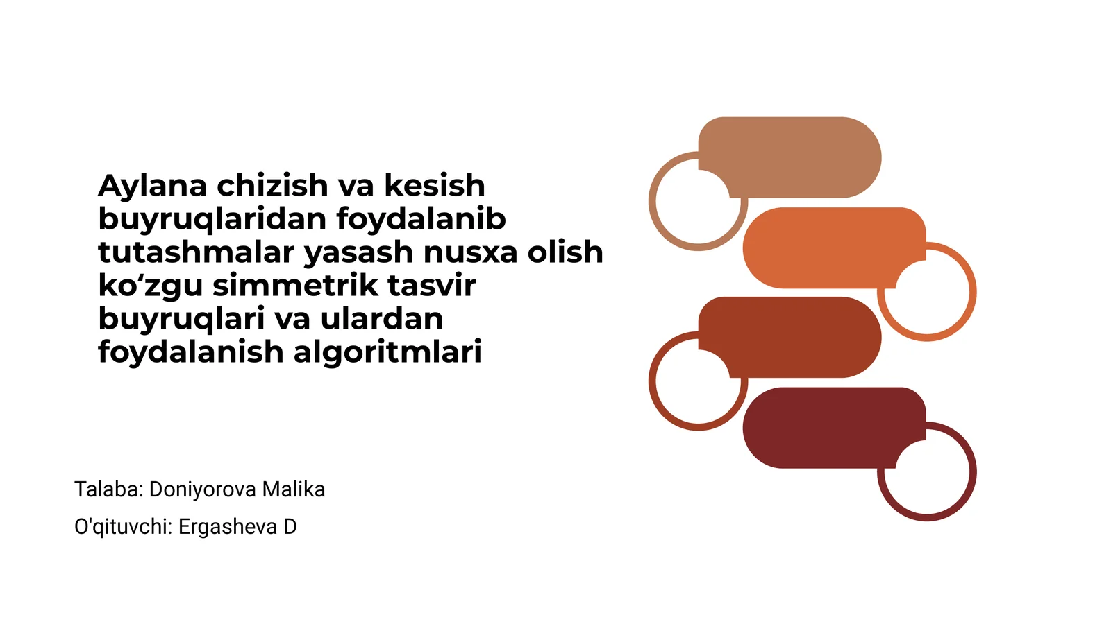 Aylana chizish va kesish buyruqlari