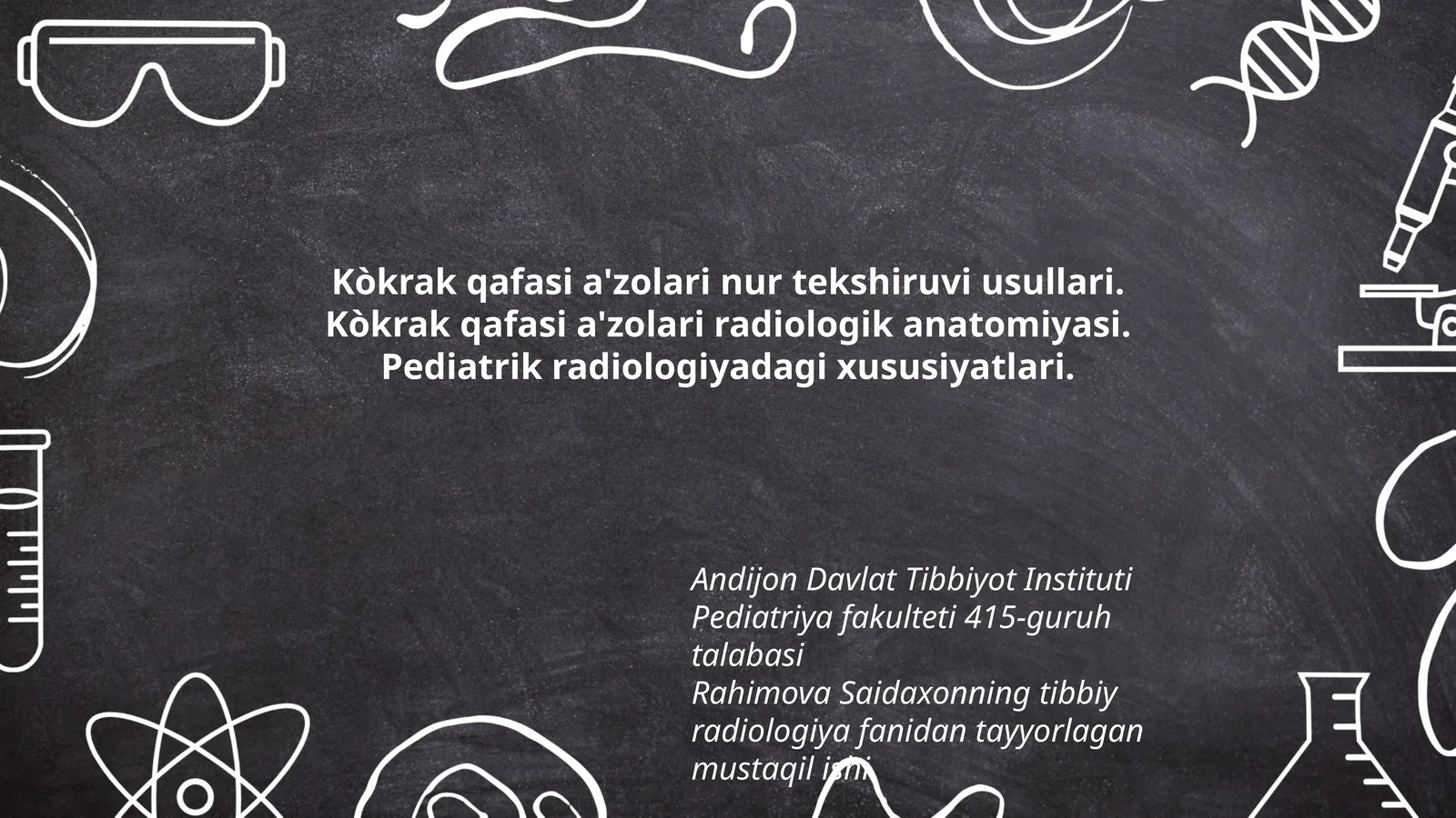 Kòkrak qafasi a'zolari nur tekshiruvi usullari
