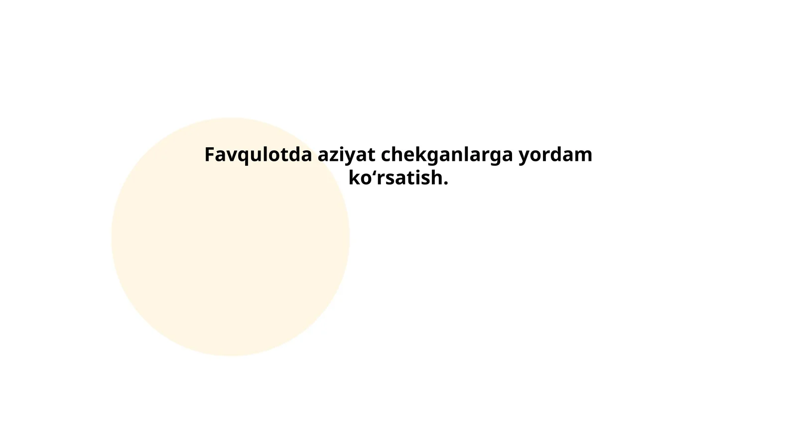 Favqulodda aziyat chekganlarga yordam koʻrsatish