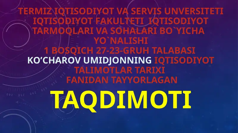 Temuriylardavridagi iqtisodiy g’oyalar-z.m.bobur(1483-1530)