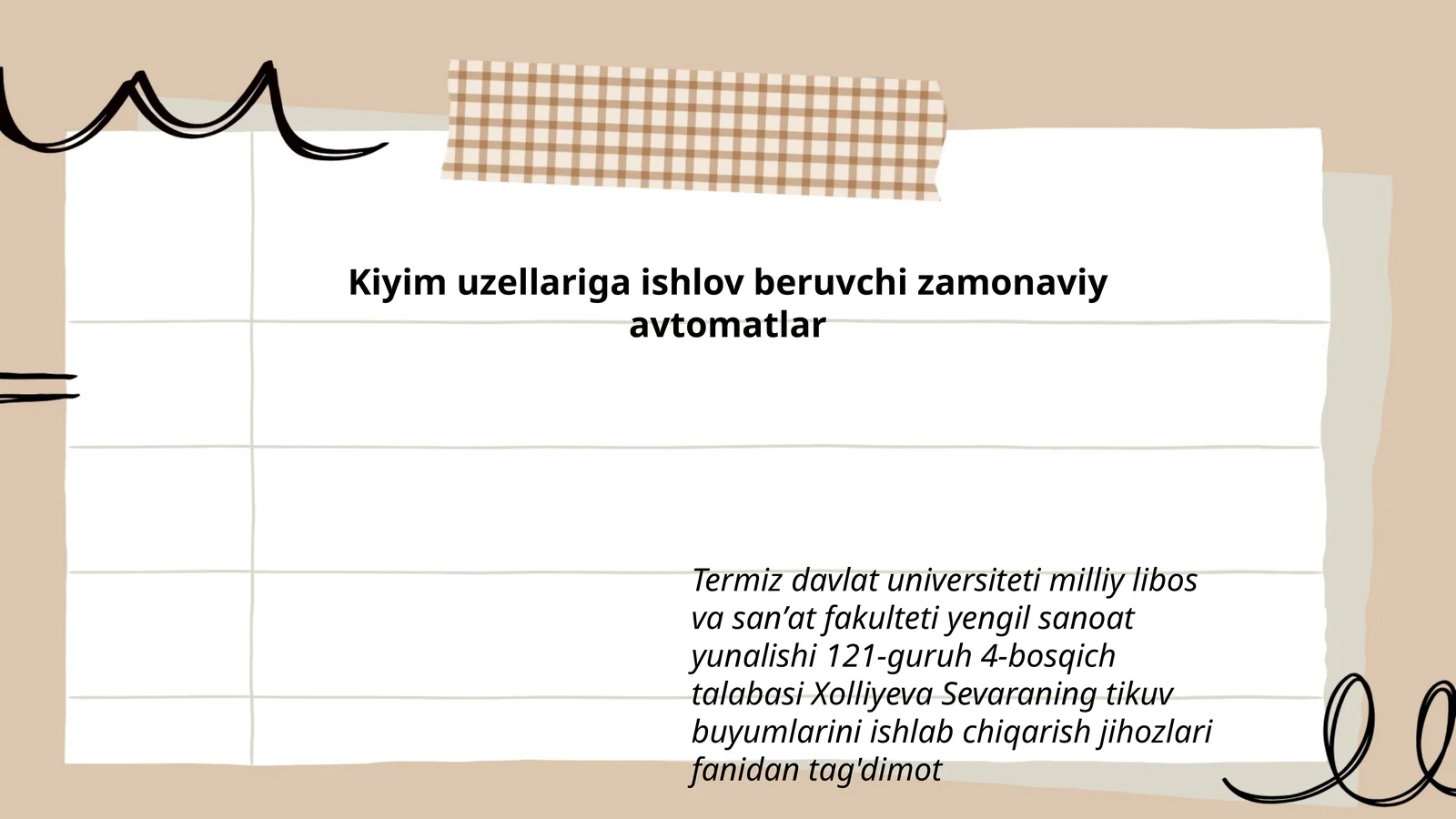 Kiyim uzellariga ishlov beruvchi zamonaviy avtomatlar