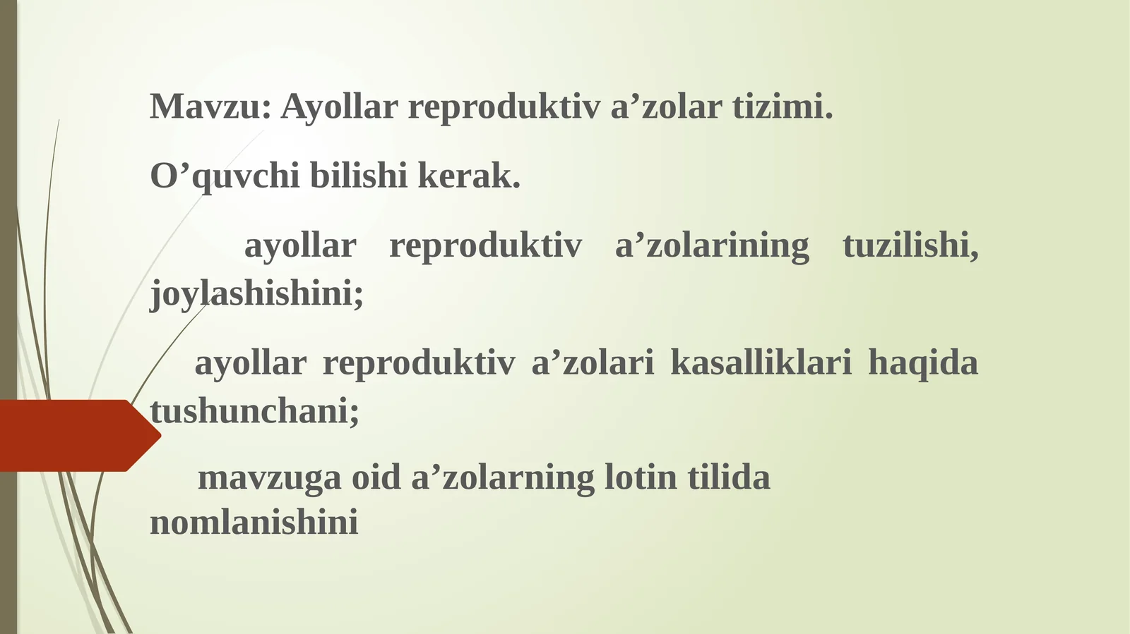 Ayollar reproduktiv a'zolar tizimi