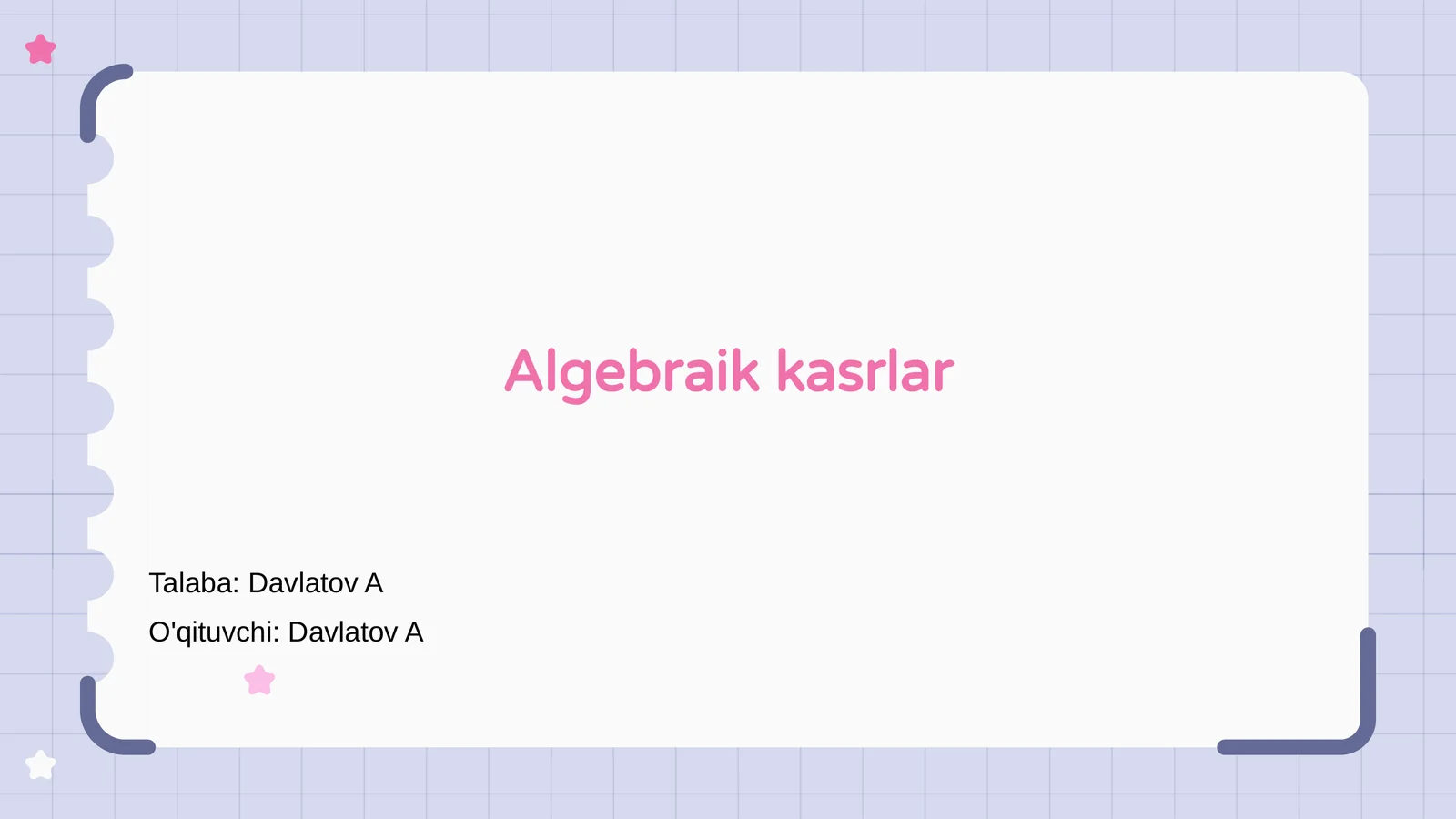 Algebraik kasrlar