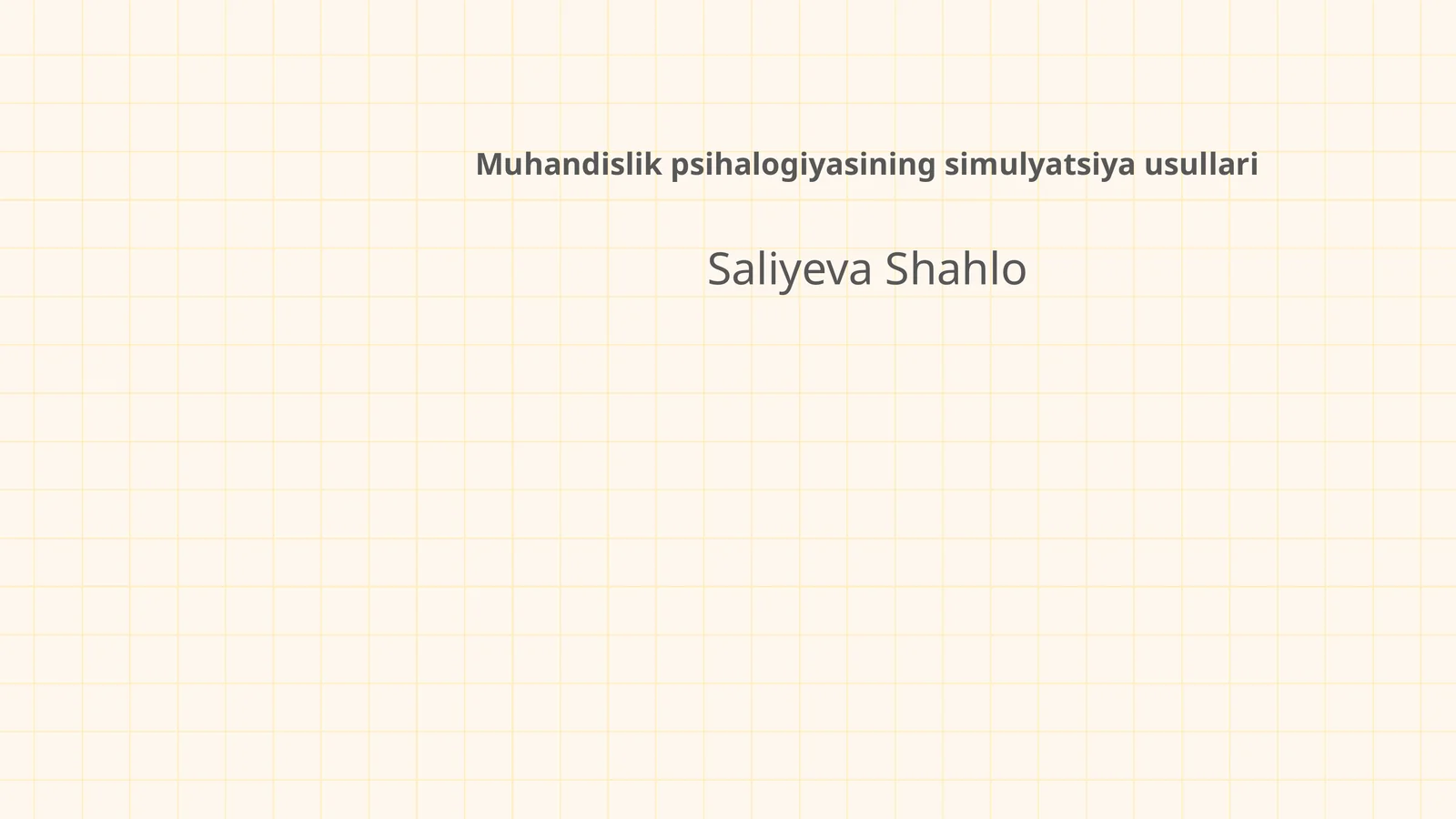 Muhandislik psihalogiyasining simulyatsiya usullari