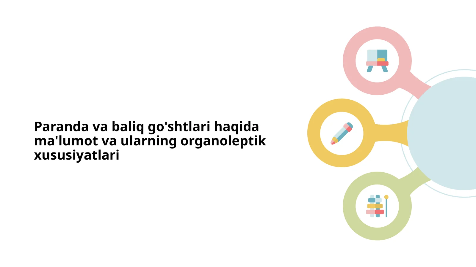 Paranda va baliq go'shtlari haqida ma'lumot va ularning organoleptik xususiyatlari