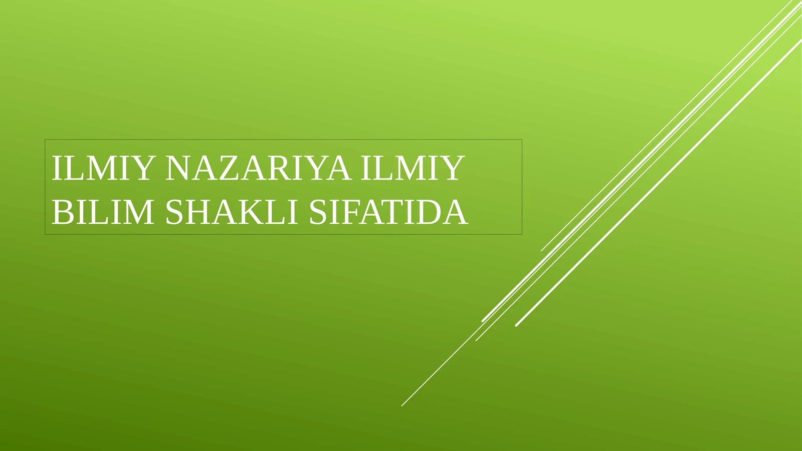 Ilmiynazariyailmiybilimshaklisifatida