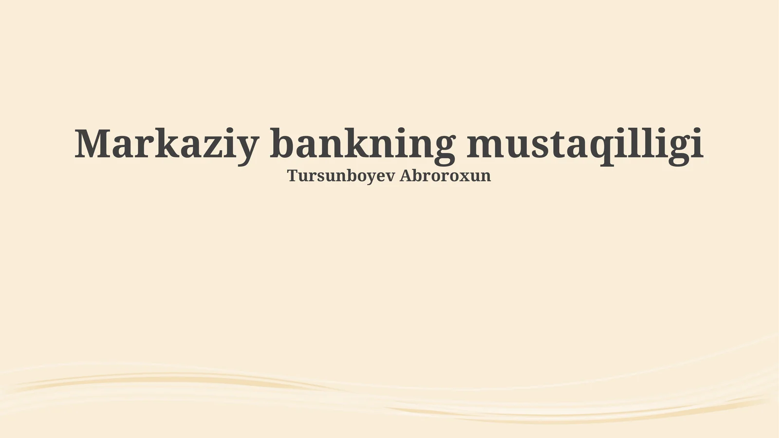 Markaziy bankning mustaqilligi